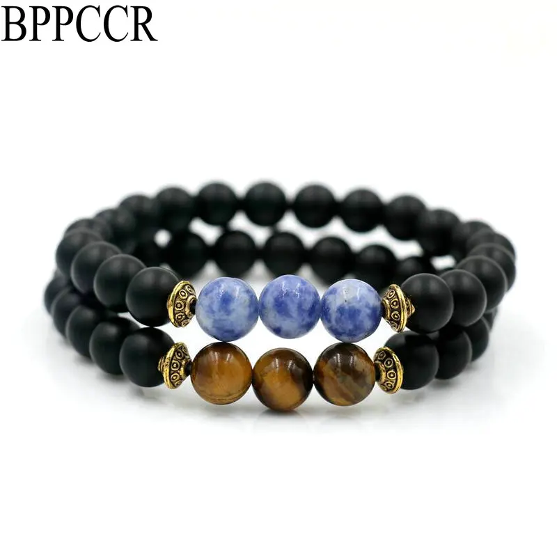 BPPCCR 2 шт./компл. лазурит тигровый глаз камень Lucky любит Шарм расстояние браслеты