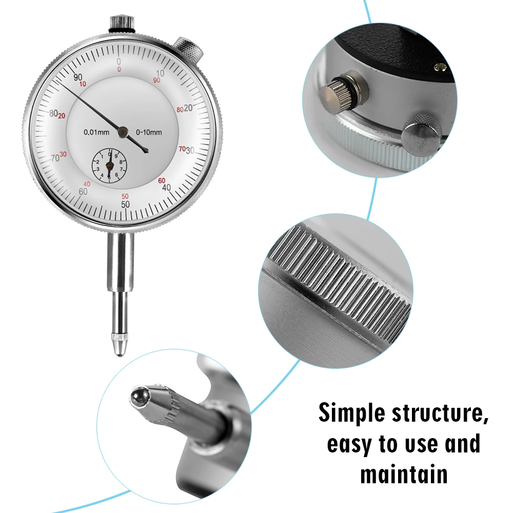 

Mini Waterproof Leverage Dial Indicator Shockproof Dial Test Indicator With Flexible Magnetic Base Holder Bracket Tool Kit