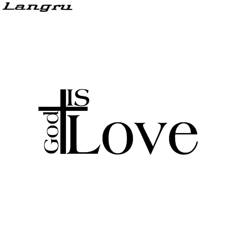 

Langru GOD IS CROSS LOVE Оригинальная виниловая наклейка на машину, автомобильные стильные аксессуары, декоративные Jdm
