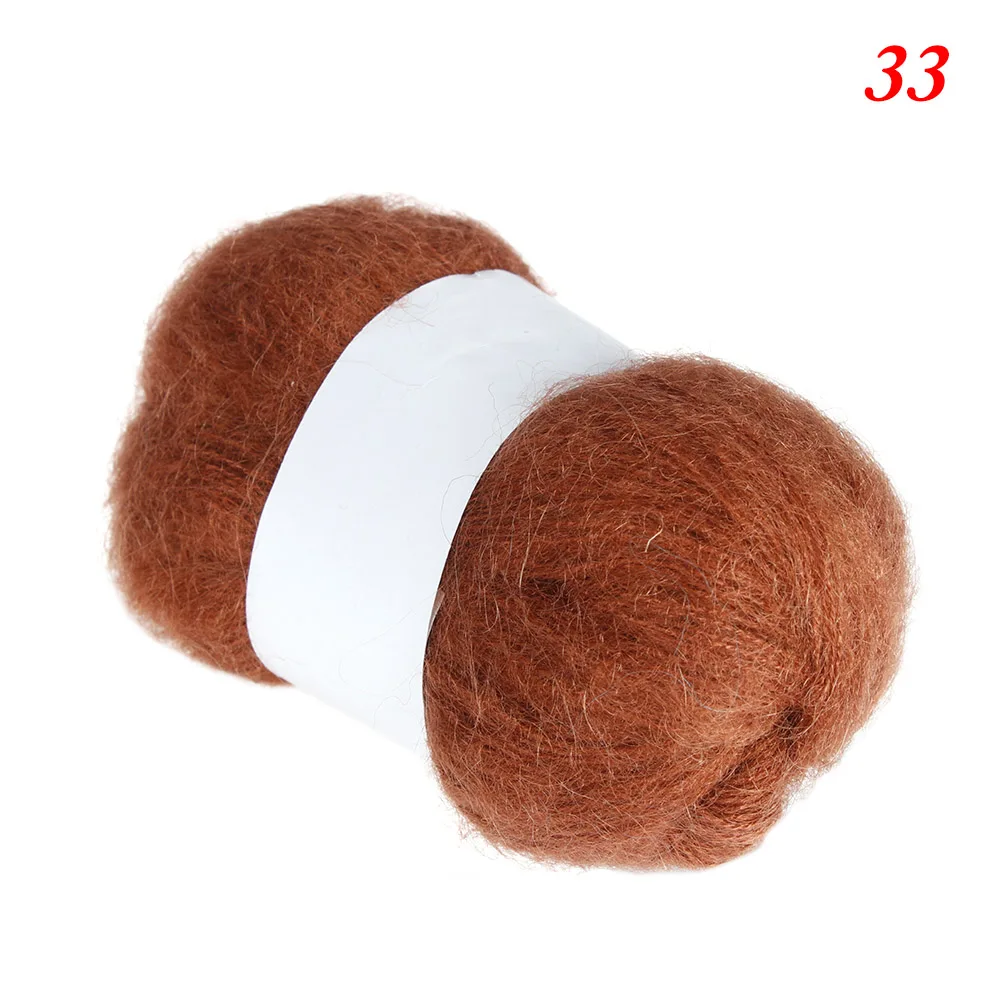 33 25g/Ball шерсть ангоры пряжи мягкий тонкий вязальная пряжа Тонкий Гладкий шерстяной пряжи для ручного вязаный шарф шаль Костюмы Hat - Цвет: 33