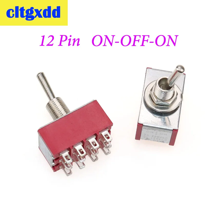 

Cltgxdd 1 шт. 5A/125VAC 2A/250VAC 12 контактов 4PDT ВКЛ-ВЫКЛ-ВКЛ 3 позиции мини MTS-403 тумблер красный Электрический переключатель