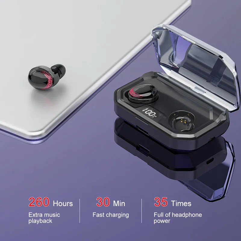 Smart Touch control Беспроводная bluetooth-гарнитура X10 мини-наушники-вкладыши TWS шумоподавление музыкальные наушники с зарядным устройством