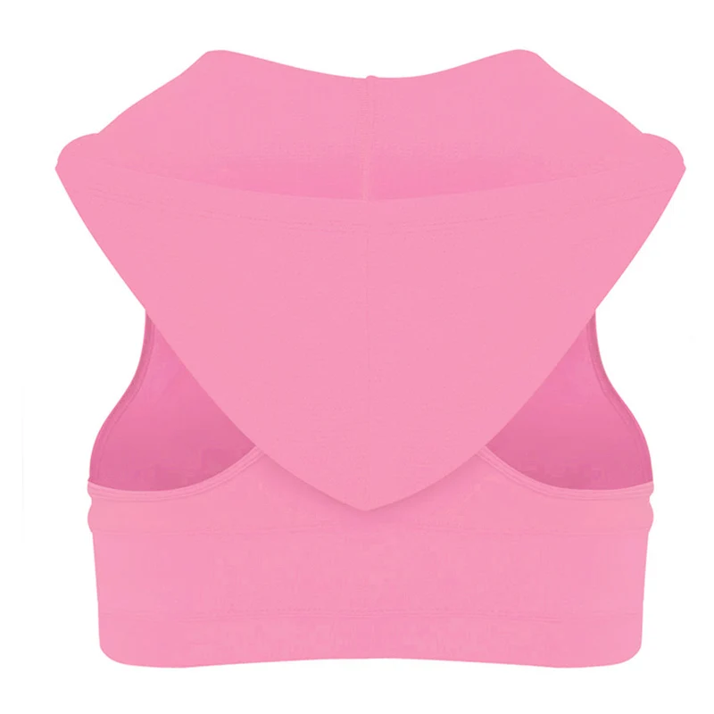 Женские спортивные фитнес бодибилдинг с капюшоном бюстгальтер горячей