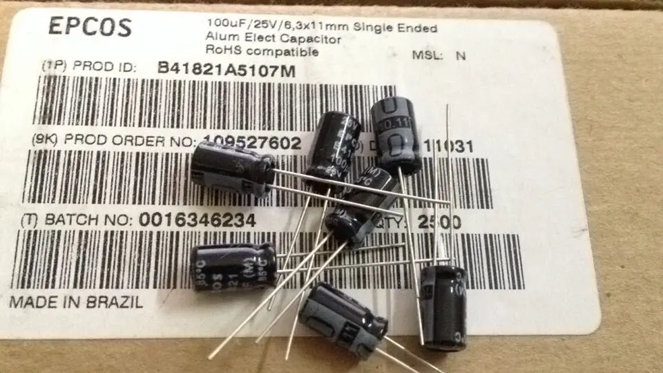 Домашняя мебель 25V100UF 6х11 5 электролитический конденсатор | Электроника