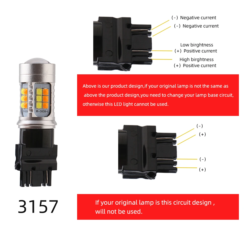 YM E-Bright, новинка, 2 шт., Автомобильный светодиодный фонарь 3030 1157 BAY15D P21/5 W 3157 P27/5 W 7443 W21/5 W 12V 800Lm, белый+ янтарный переключатель, двойной цвет