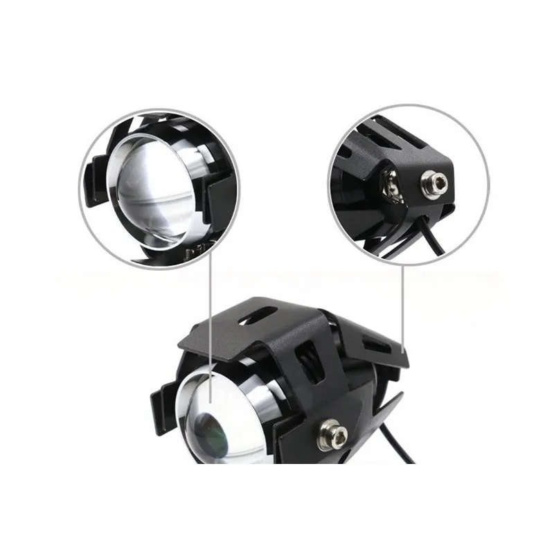2PCS Motorcycle LED Headlight 10W 2400LM U5 Waterproof Driving Spot Head Lamp Fog Light Switch Moto Car Accessories 12V Silver | Автомобили