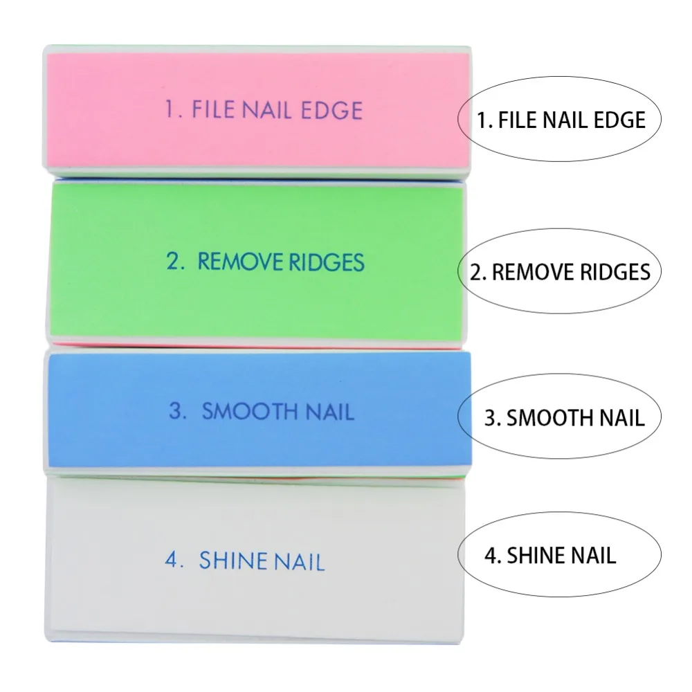 3pcs 4 Way Nail Buffing Sanding Files For UV Acrylic Art Tips Buffer Block Nails Tool Manicure Care | Красота и здоровье