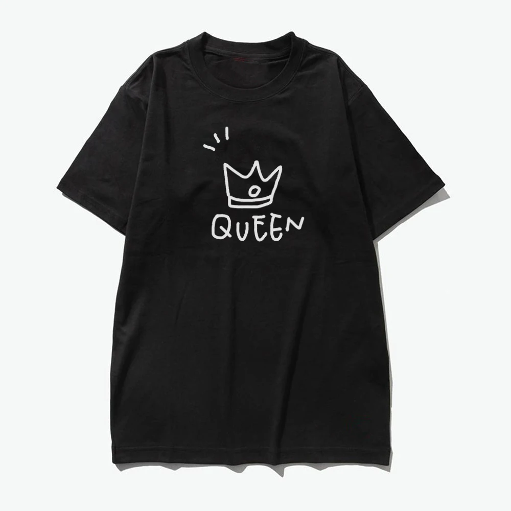 King queen Женская хлопчатобумажная рубашка 2019 новая Harajuku Эстетическая Футболка