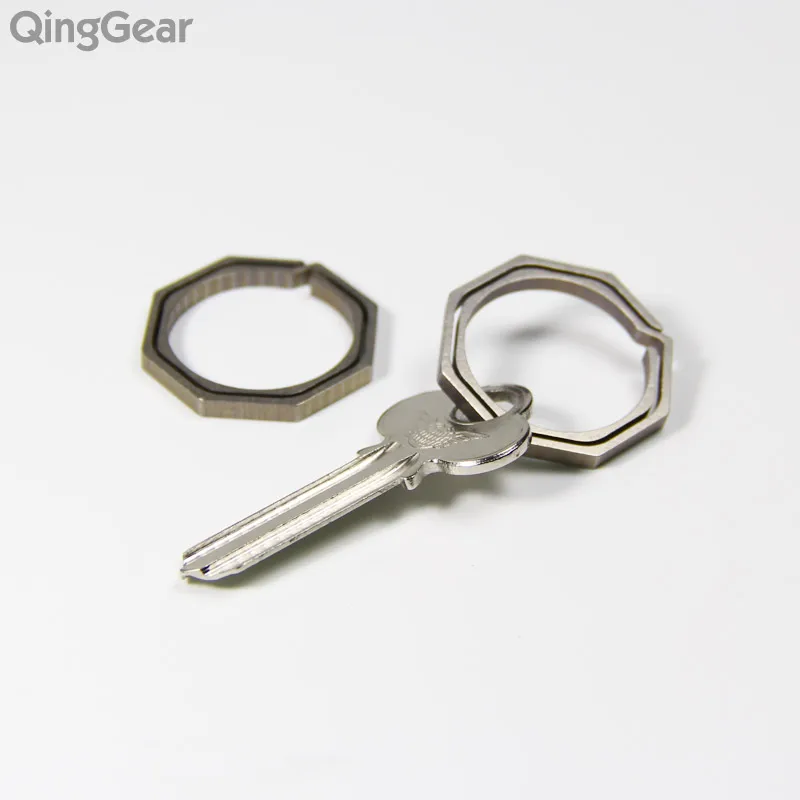 10 шт. QingGear KeyRing1 легкий висячий ключ с узлом титановый держатель для ключей EDC |