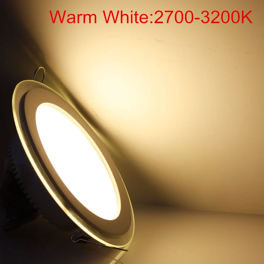 Panel de luz LED empotrable regulable SMD 5630, lámpara de punto redondo de Celing, lámparas de Panel LED Downlight con cubierta de vidrio, gran oferta