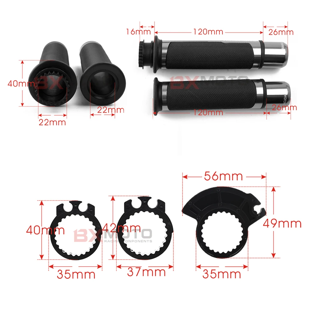 7/8 ''мотоцикл Нескользящая рукоятка ручки с ЧПУ 22 мм для Yamaha Fz6 R1 R3 R6 R15 R25 YZF R1 MT07 MT-09 Tmax 500 530 XJ6 Ybr
