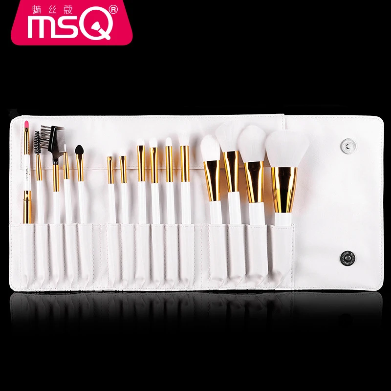 MSQ Professional Makeup Brushes Set High Quality 15 Pcs Tools Kit Premium Full Function Blending Powder Foundation Brush | Красота и