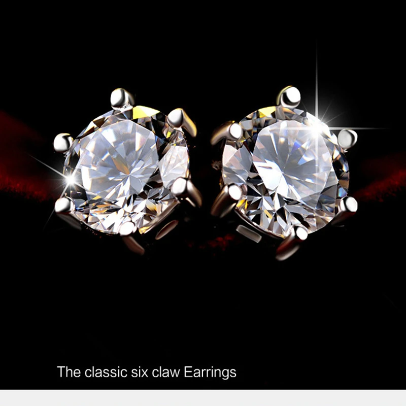 Женские серьги гвоздики из серебра 925 пробы с фианитом|fashion stud earrings|stud earringsstud earrings