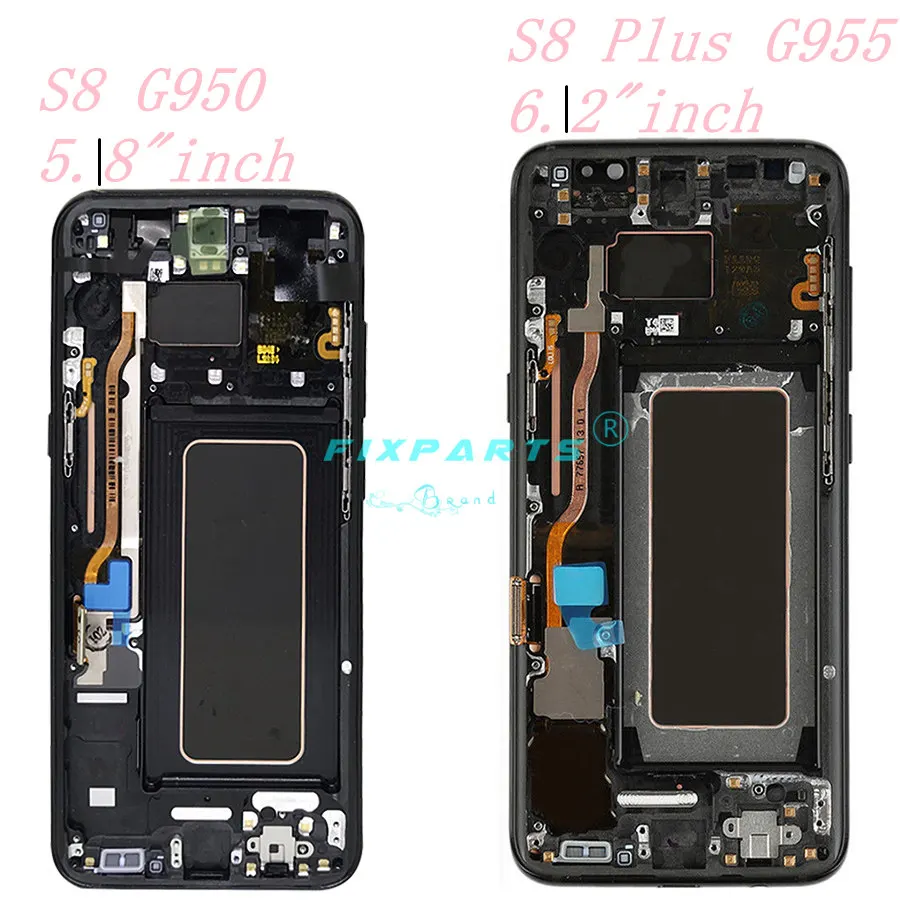Супер AMOLED 5 8 ''Замена для SAMSUNG S8 G950 LCD дигитайзер сборка 6 2'' Galaxy Plus G955