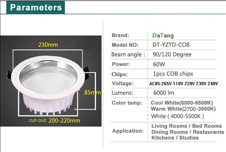 

3W/5W/7W/9W/12W/15W Round Led downlight panel light SMD LED ceiling lamp Dimmable Led Spot light 120 Degree CE ROSH 85-265V IP44