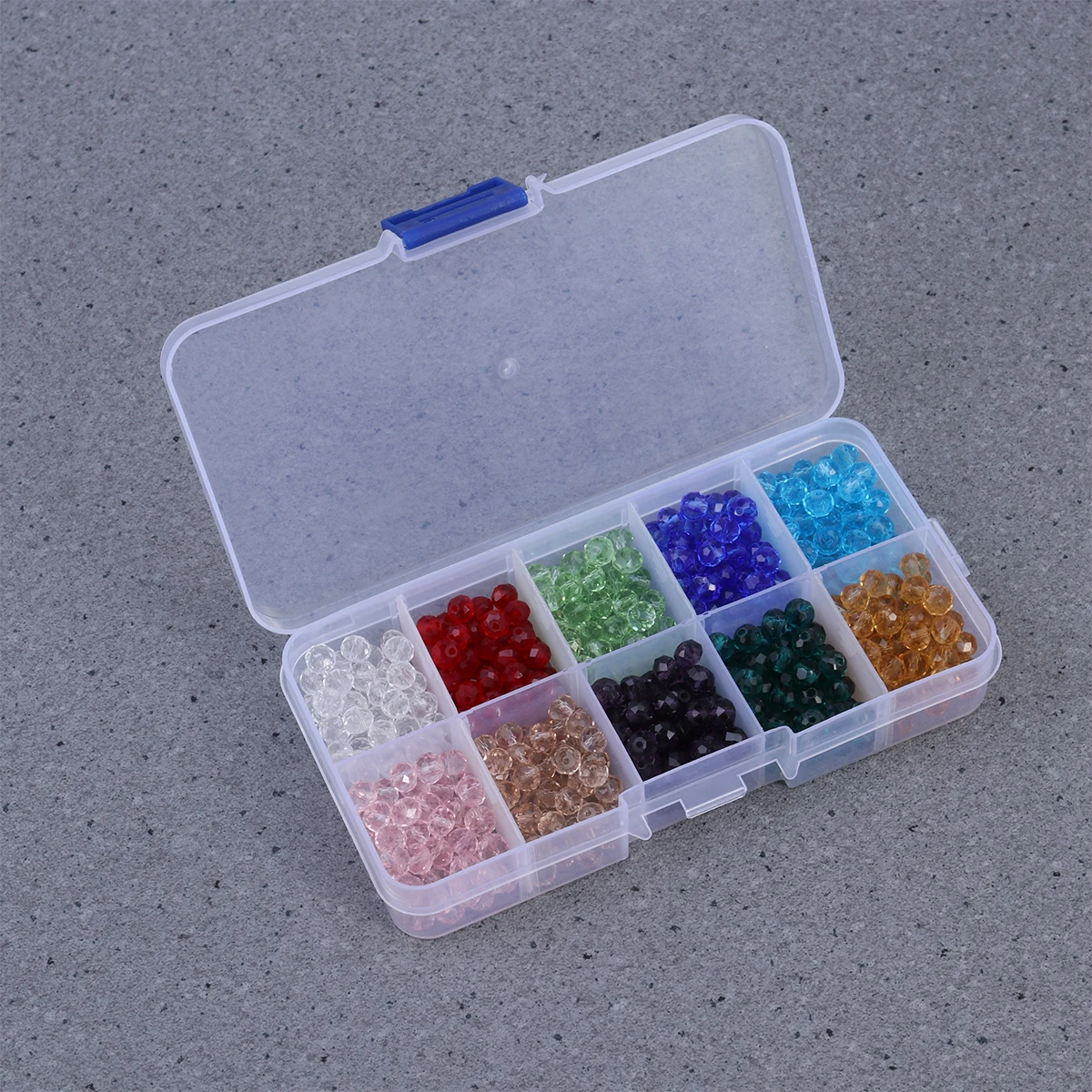 300Pcs Of 10 Colors Faceted Crystal Glass Beads Loose Finding Spacer With Container Box For DIY Jewelry | Дом и сад