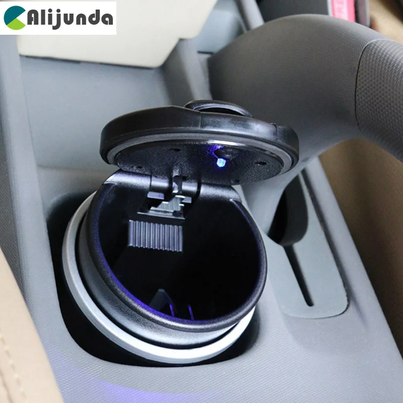 Высококачественная автомобильная пепельница для хранения с синей светодиодной