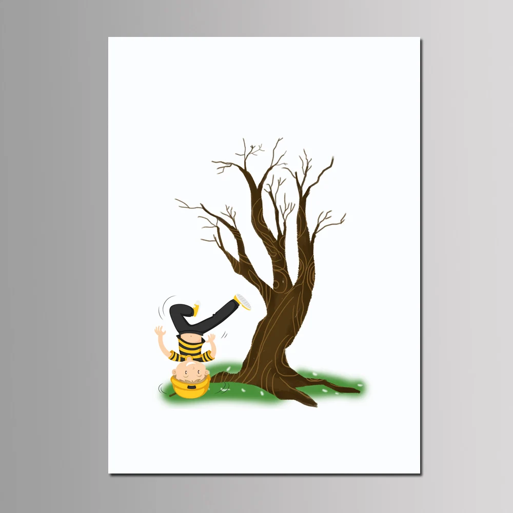 Baby Boy Girl Baptism Party Favor DIY Fingerprint Tree Guest Book Kids Birthday Gift Event Decor Customized Canvas Painting - Цвет: KD-50