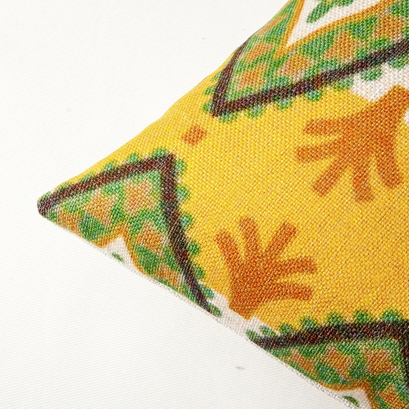 Animal Retro Neoclassical Elephant Pillow Cover Solid Red Yellow Geometric Cushion Home Decorative PillowCase |