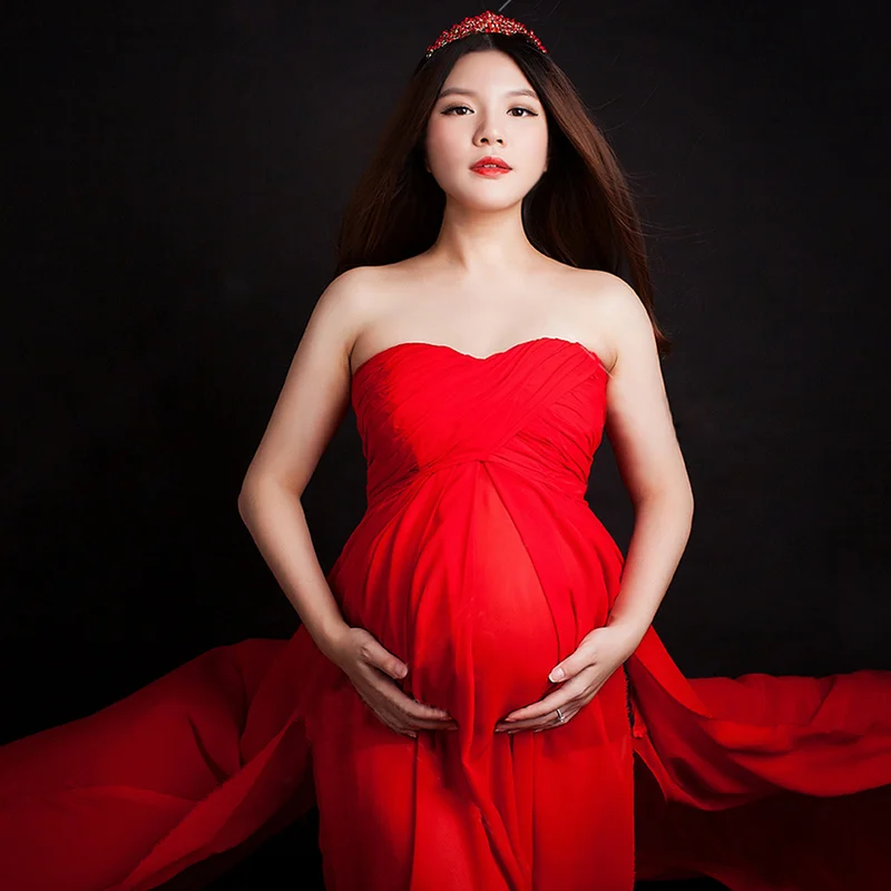 SMDPPWDBB реквизит для беременных Платья красные платья Одежда фотосессии длинное