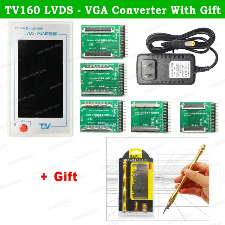 TV160 Scraper Set ТВ 160 6-го поколения Full HD LVDS поворот VGA(светодиодный/ЖК) ТВ тестер материнской платы инструменты конвертер с B& R 43 в 1 Чип ремонт скребок - Color: TV160 Scraper Set