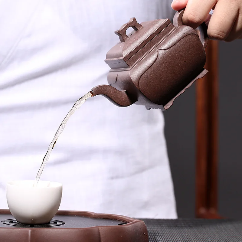 Из Yixing Sijiao фиолетовый песок Huyuan Mine ручная работа бутылка и цветок алмаза Sifang Teaware