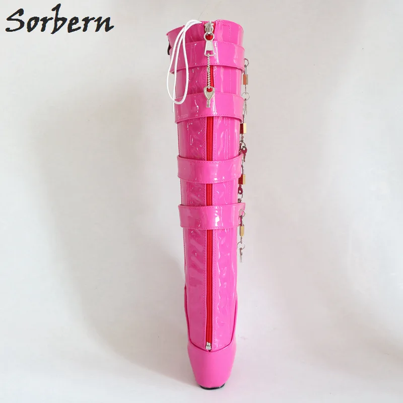 Женские Балетные ботинки на танкетке Sorbern розовые 18 см с 10 клавишами унисекс