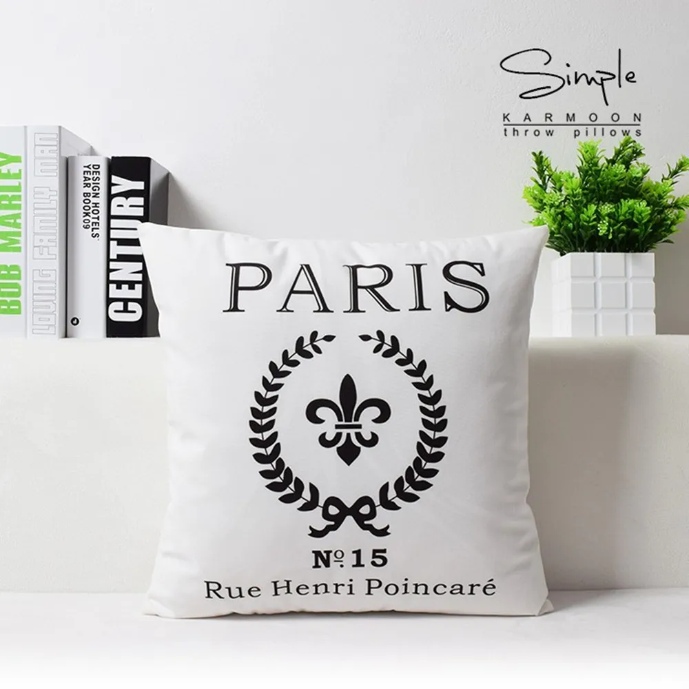 Whtie черная шеврон зигзаг Подушка с изображением птиц (без подушки внутри) супер