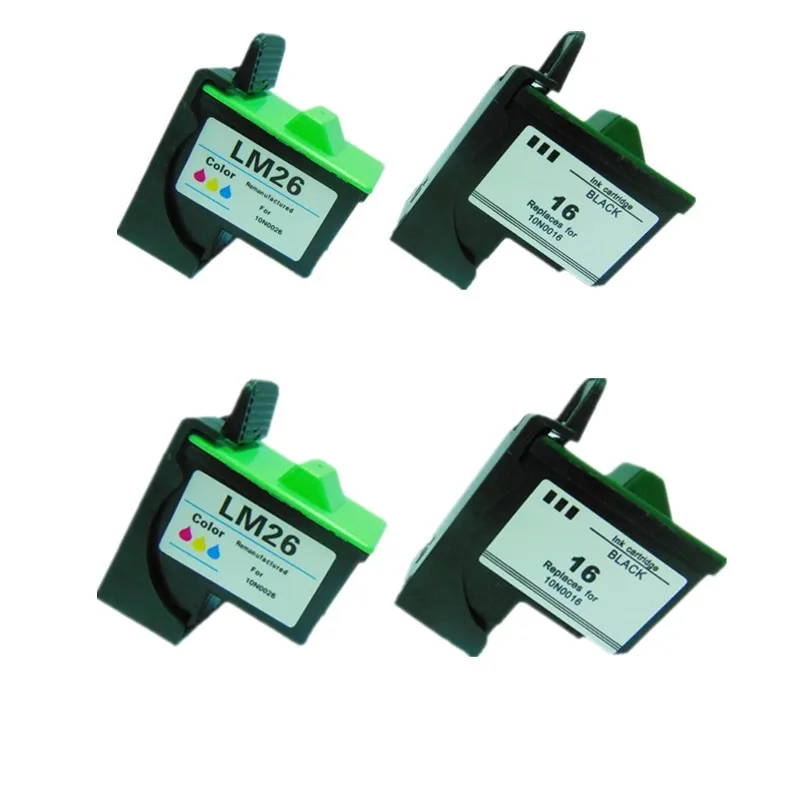 2 комплекта LM16 LM26 чернильный картридж 16 26 для Lexmark Z13 Z23 Z25 Z600 Z605 X1100 X1150 X1185 X1270 Z33 Z35 Z515