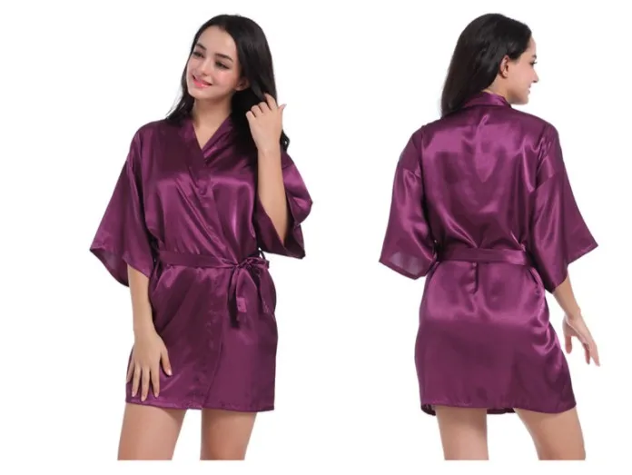 adult purple C& Fung Быстрый персонализированный Атласный халат-кимоно для женщин, для свадебной вечеринки, банный халат подружки невесты, детское платье с цветочным узором для девочек, халаты - Цвет: adult purple