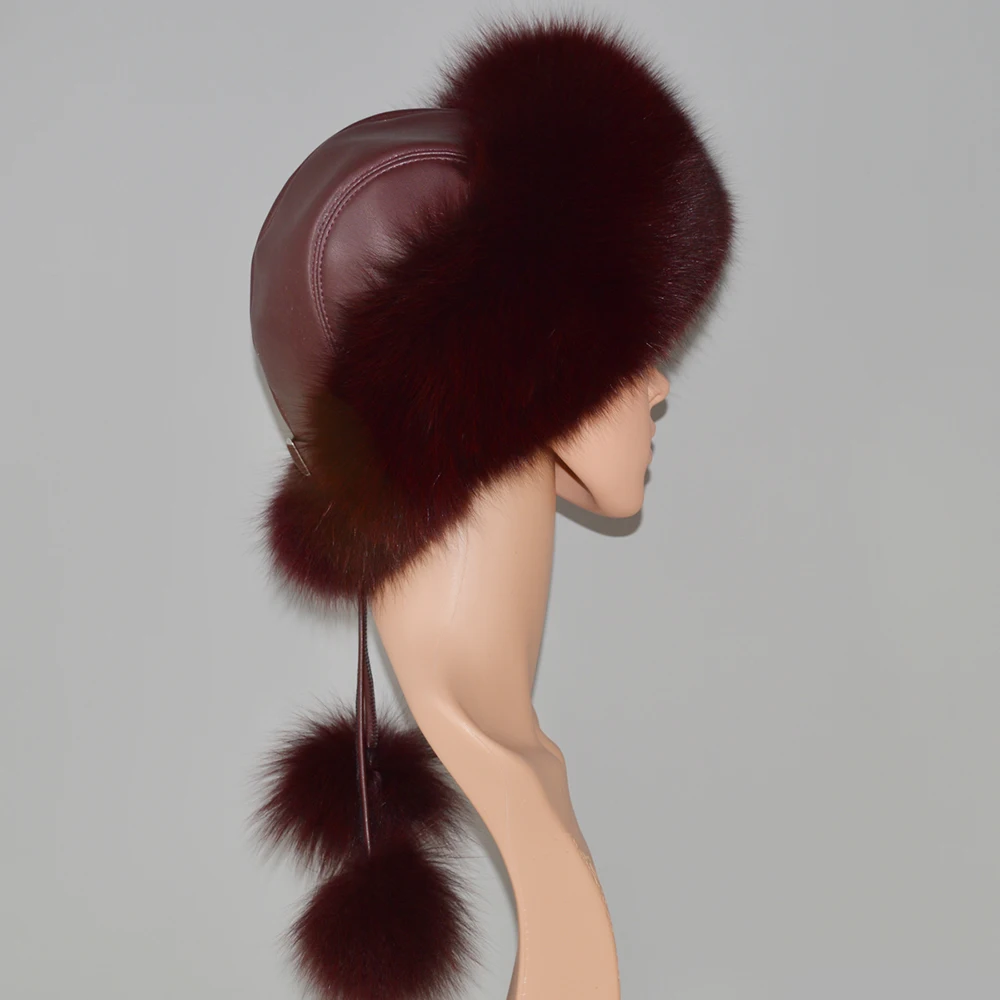 Новинка 2019 роскошная зимняя шапка из русского натурального Лисьего меха женские