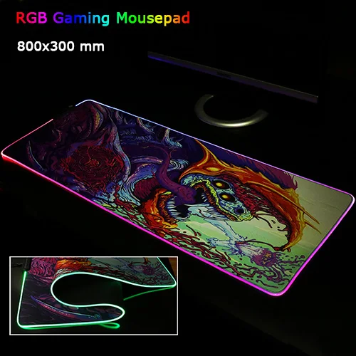 Sovawin 800x300 большой игровой коврик для мыши с LED RGB подсветкой XL геймерский коврик Grande коврик для мыши cs go Hyper Beast для компьютера - Цвет: Gaming Mousepad