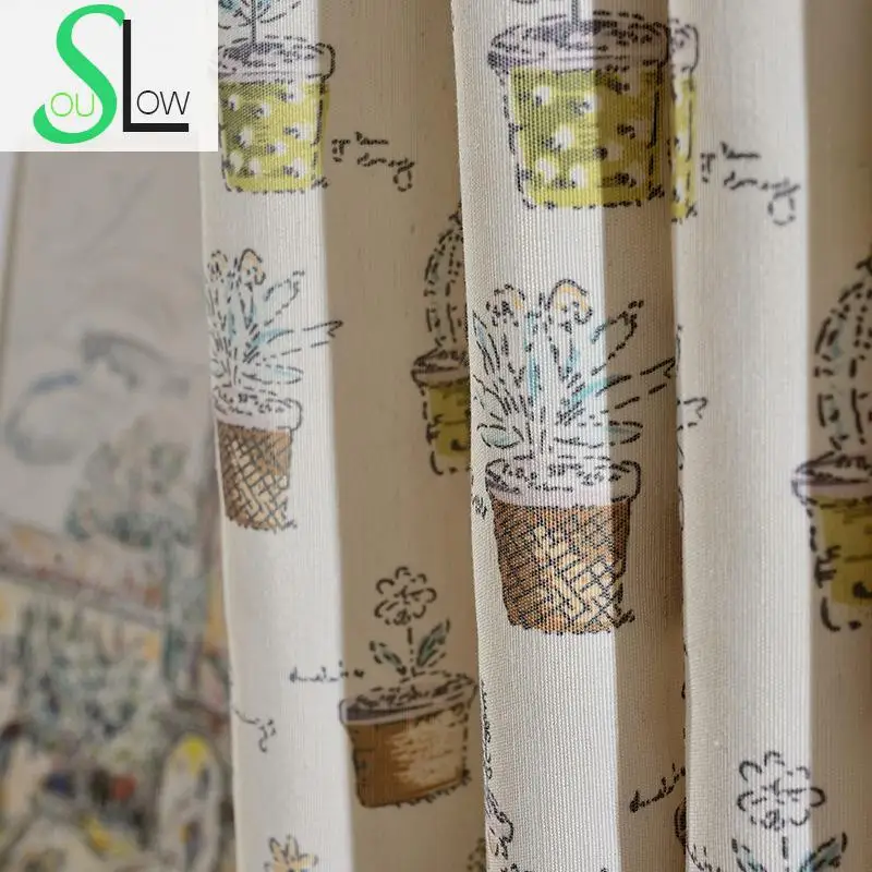 Японские современные занавески Slow Soul с героями мультфильмов пасторальные шторы