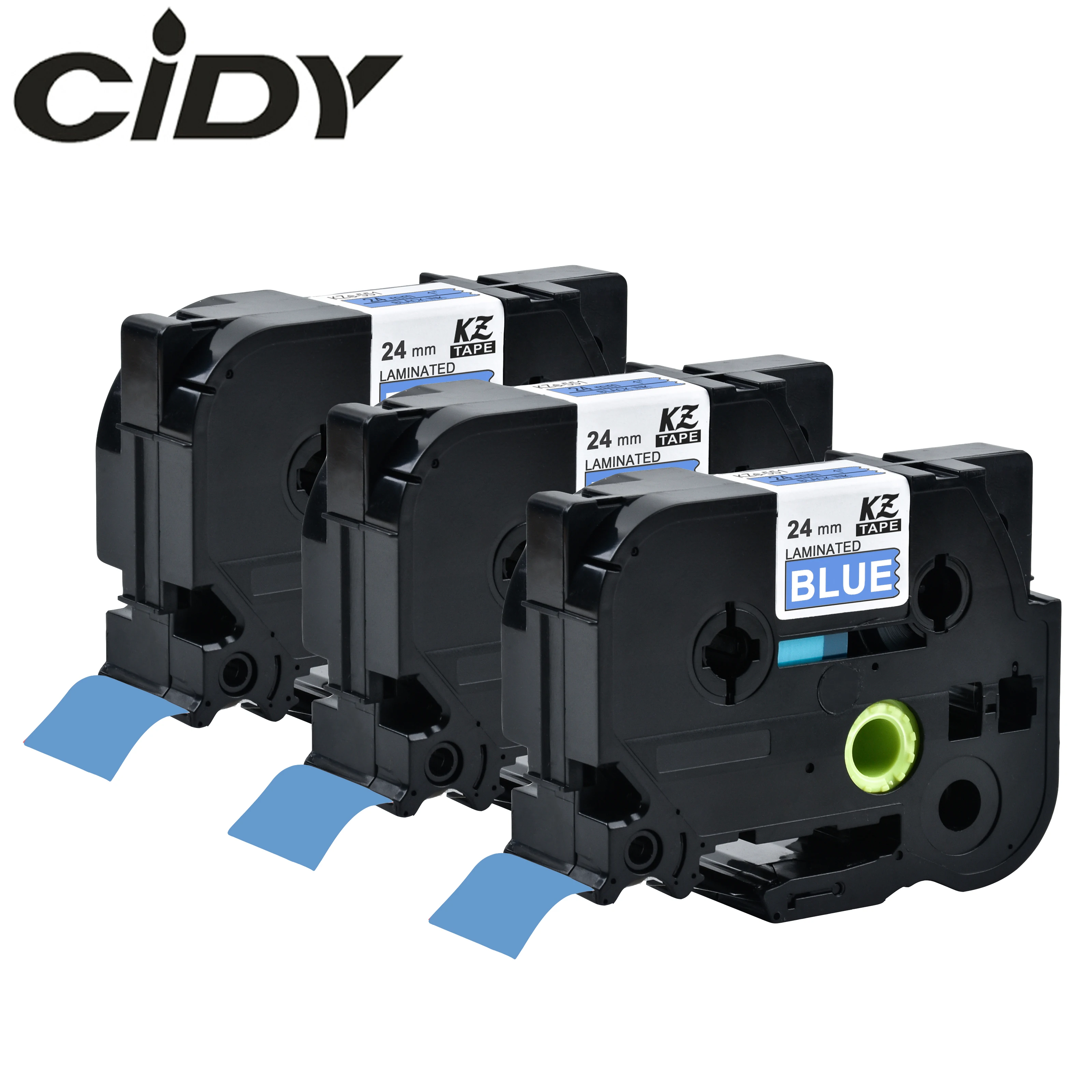 

CIDY 3Pcs TZe555 TZe 555 TZE-555 Label Tape P Touch Compatible For Brother tz 555 tz555 White on Blue Laminated Ribbon Cassette