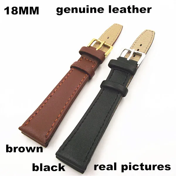 

New arrived - High quality 2PCS/lot 18mm genuine leather watch band watch strap watch parts - 091201
