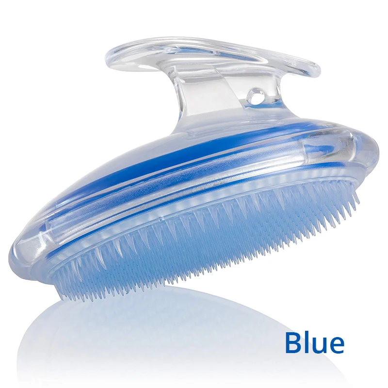 Blue Отшелушивающий душ щетка для волос гребень массажа головы массажер вросших волос и бритвы Bump лечения скраб для тела инструмент для мужчина и женщина - Цвет: Blue