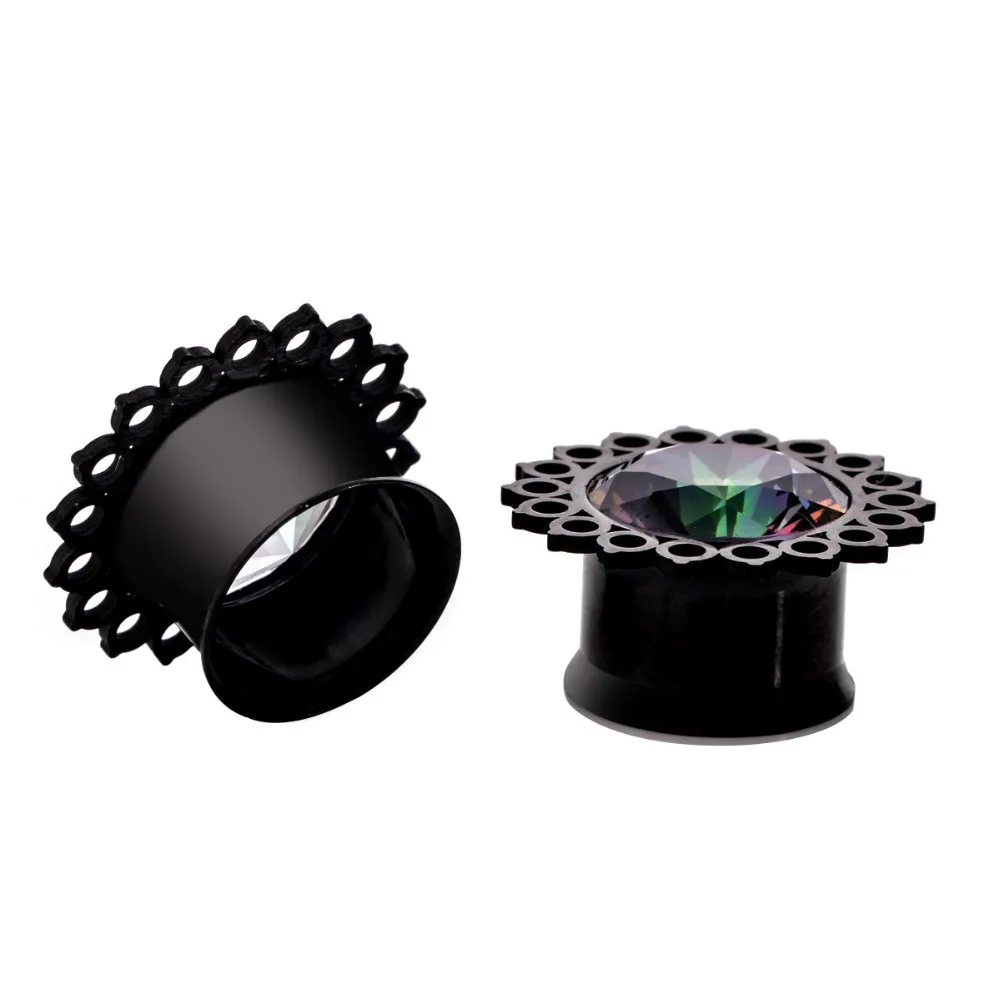 1 пара хрустальные циркониевые затычки для ушных туннелей болты из нержавеющей