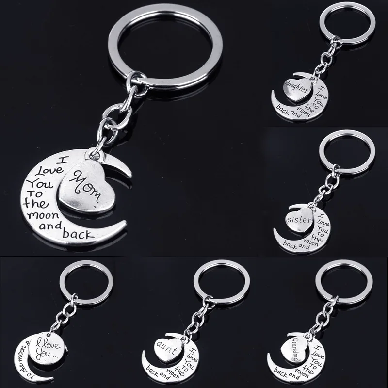 Модный брелок с буквами Луна для члена семьи папы мамы сестры Brother кольцо ключей в