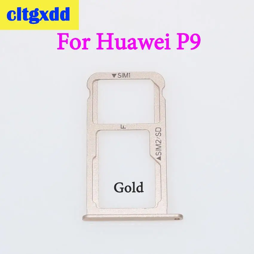 For P9 Gold Cltgxdd лоток для sim-карт+ лоток для карт памяти Micro SD для huawei P9 Plus P9 слот для sim-карты адаптер гнездо лоток для карт держатель запчасти - Цвет: For P9 Gold