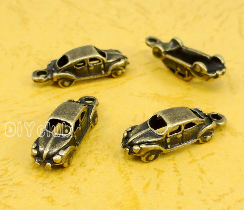 

60pcs-Antique Bronze 3D Classic Car Charms Pendant 22x7x6mm