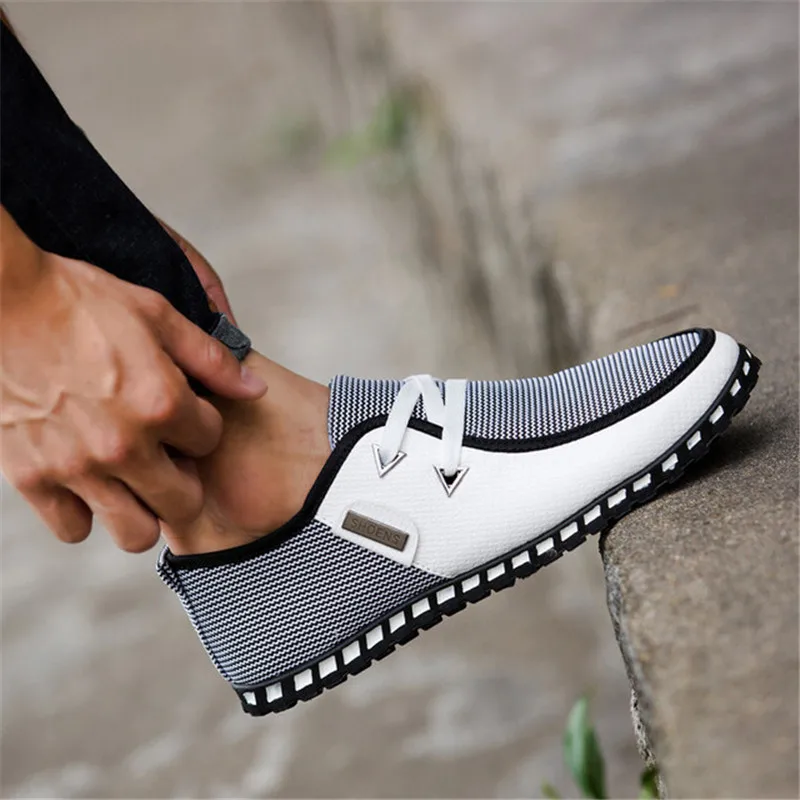

2019 Fashion Canvas Shoes Men Casual Shoes Summer Breathable Comfortbale Espadrilles Sneakers Men Flats Big Size Driving Shoes