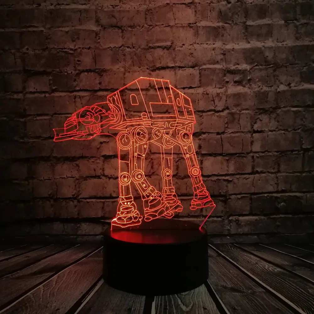 С принтами на тему Звездных войн Walker микрофайтер 3D USB СВЕТОДИОДНЫЙ светильник