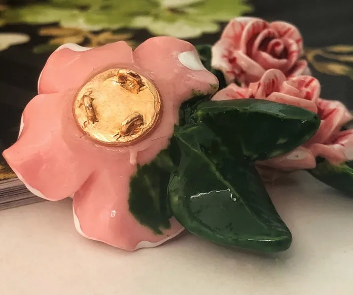 5 шт., новинка года, Высококачественная куртка с цветочным рисунком из смолы пальто на пуговицах, рубашка хлопковое пальто на пуговицах 25 мм