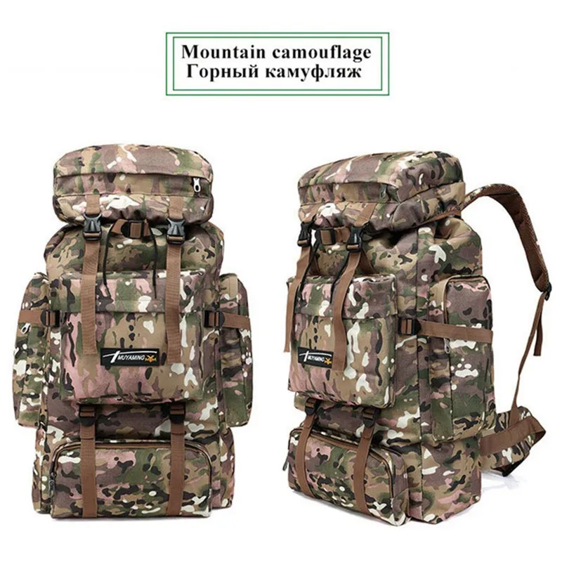Mountain camouflage Мужская тактическая сумка, военный рюкзак, уличные дорожные женские сумки, рюкзаки для охоты, кемпинга, альпинизма, мужской большой рюкзак 70л - Цвет: Mountain camouflage