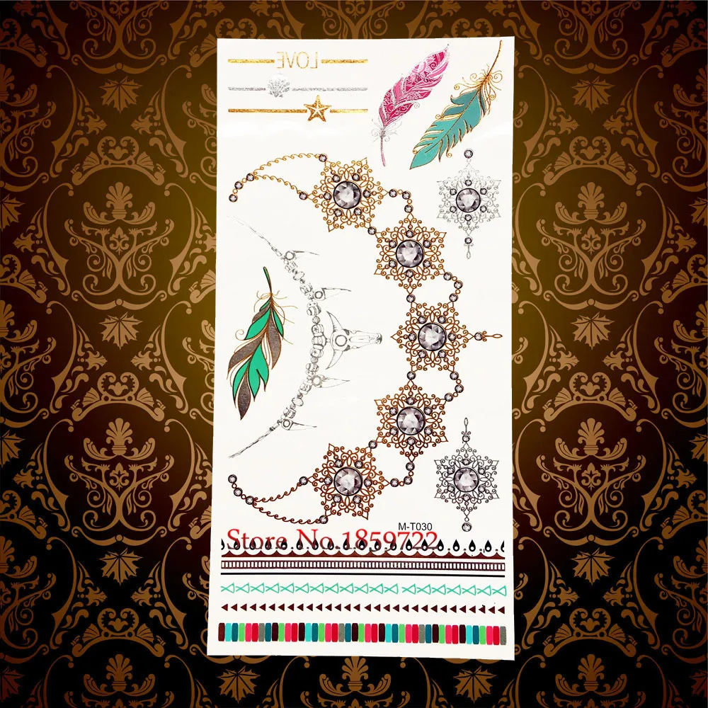 Новинка 1 шт. золотой браслет с татуировкой для мужчин и женщин имитация