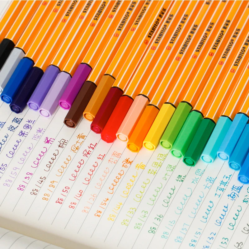 50 pcs/lot Germany STABILO Fiber Colored Gel Pen set Stabilo swan 88 fiber Pen kawaii Stationery Office School Supplies