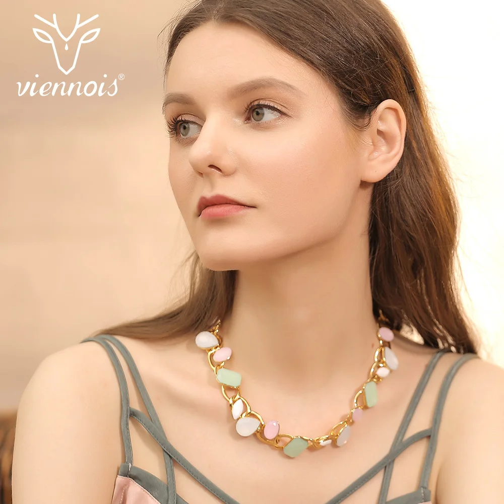 Viennois модное ожерелье карамельного золотого цвета разноцветные Австрийские