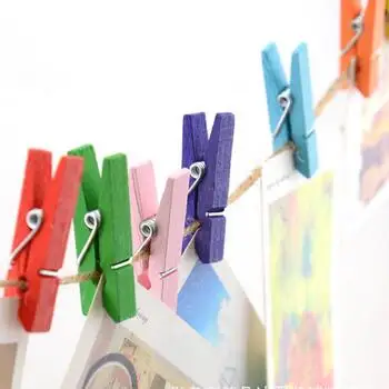 Nova DIY 20 штук Мини Цветной деревянные зажимы одежда фото зажим для бумаги Peg Pin