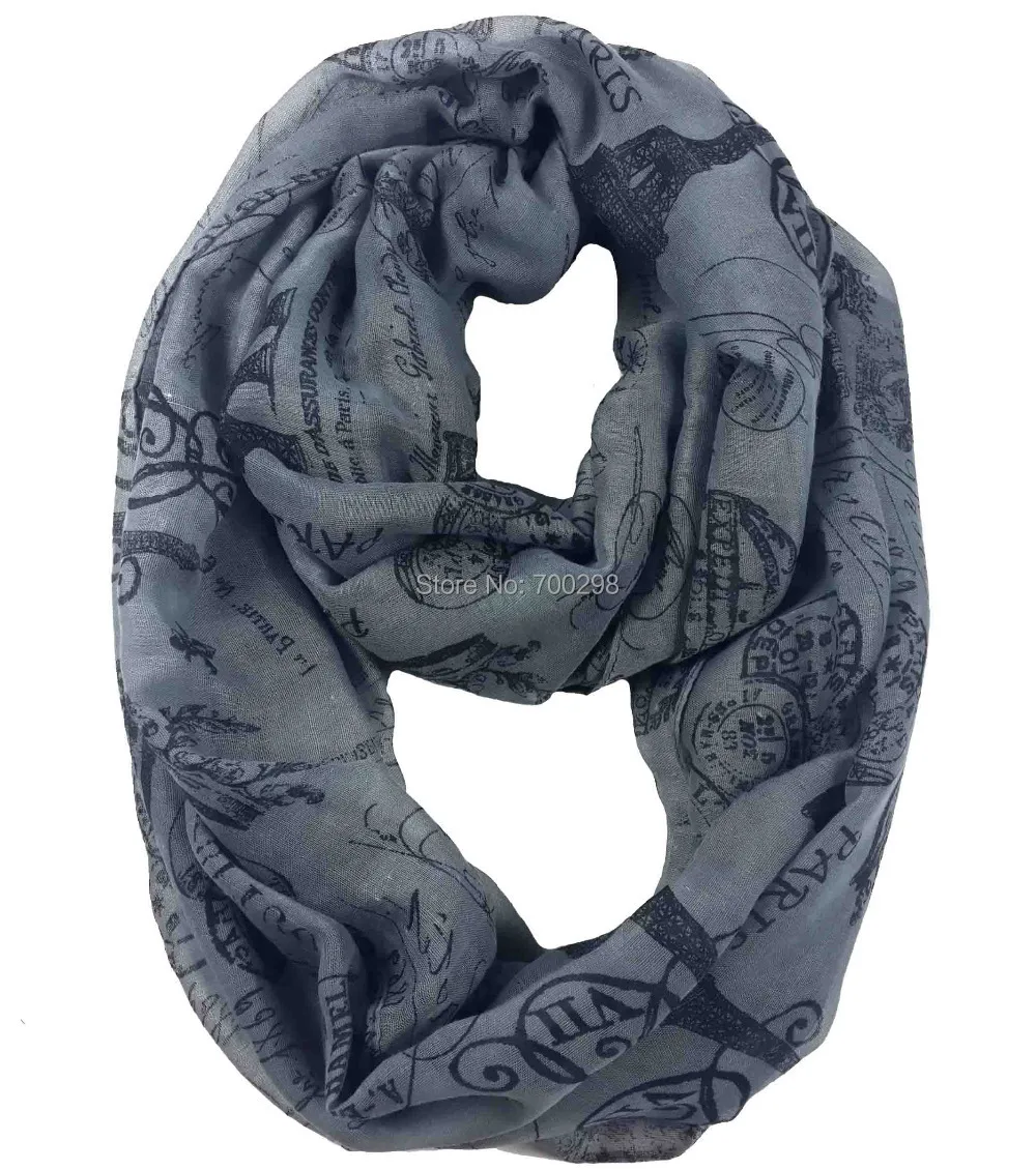 Vintage Postage Stamp Print Infinity Scarf Cowl Circle Accessories Gift for Ladies Free Shipping |