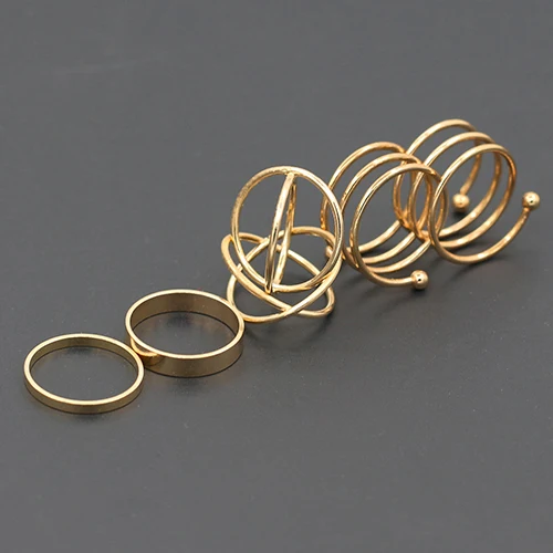 Хит продаж 6 шт./компл. кольца городские золотые простые тонкие кольцо средней